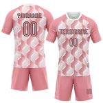 Custom Name Number Personalized Volleyball Jersey - Medium Pink Black White Geometric Sublimation Team Uniform Personalized