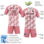 Custom Name Number Personalized Volleyball Jersey - Medium Pink Black White Geometric Sublimation Team Uniform Personalized