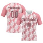 Custom Name Number Personalized Volleyball Jersey - Medium Pink Black White Geometric Sublimation Team Uniform Personalized