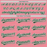 Custom Personalized Baseball Jersey with Name and Number in Medium Pink Green-White Personalized Medium Pink Green-White