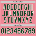 Custom Personalized Baseball Jersey with Name and Number in Medium Pink Green-White Personalized Medium Pink Green-White