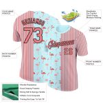Custom Flamingo Performance T-Shirt with Name and Number - Medium Pink Ice Blue-Black 3D Pattern Design Personalized Medium