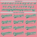 Custom Name & Number Personalized Pink Kelly Green-White Authentic Baseball Jersey - Medium Size Personalized Medium Pink