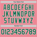 Custom Name & Number Personalized Pink Kelly Green-White Authentic Baseball Jersey - Medium Size Personalized Medium Pink