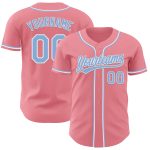 Custom Name and Number Baseball Jersey - Personalized Medium Pink Light Blue-White Authentic Team Apparel Personalized Medium