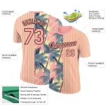 Custom Name Number 3D Tropical Hawaii Trees T-Shirt in Medium Pink Light Yellow Black - Personalized Performance Tee Personalized
