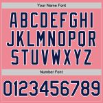 Custom Name and Number Baseball Jersey for Kids - Medium Pink Navy-White Authentic Design Personalized Medium Pink Navy-White
