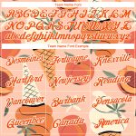 Custom Name and Number 3D Pattern Summer T-Shirt for Holidays - Medium Pink Orange-White Ice Cream and Fruit Design Personalized