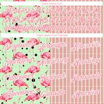 Personalized Flamingo Performance T-Shirt with Custom Name and Number, Medium Pink Pea Green-White 3D Pattern Design Personalized