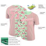 Personalized Flamingo Performance T-Shirt with Custom Name and Number, Medium Pink Pea Green-White 3D Pattern Design Personalized