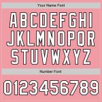 Custom Pink Pinstripe Baseball Jersey with Name & Number - Authentic Fade Design, Medium Size, White & Black Personalized