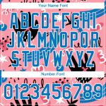 Custom Team Performance T-Shirt with Personalized Name and Number, 3D Pattern Design in Medium Pink and Powder Blue-White.