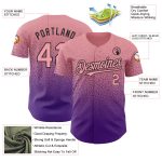 Custom Name and Number Baseball Jersey - Personalized Medium Pink Purple-Black Authentic Fade Fashion Jersey Personalized