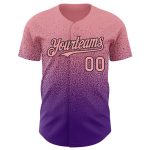 Custom Name and Number Baseball Jersey - Personalized Medium Pink Purple-Black Authentic Fade Fashion Jersey Personalized