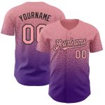Custom Name and Number Baseball Jersey - Personalized Medium Pink Purple-Black Authentic Fade Fashion Jersey Personalized