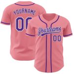 Custom Name and Number Baseball Jersey - Medium Pink Purple-White Authentic Design Personalized Medium Pink Purple-White