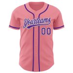 Custom Name and Number Baseball Jersey - Medium Pink Purple-White Authentic Design Personalized Medium Pink Purple-White