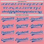 Custom Name and Number Authentic Baseball Jersey - Medium Pink Royal-White Personalized Team Apparel Personalized Medium