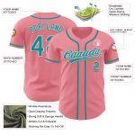 Custom Name Number Authentic Baseball Jersey - Personalized Medium Pink Teal White Personalized Medium Pink Teal-White Authentic