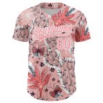 Custom Cactus Festival Baseball Jersey - Personalized Medium Pink White 3D Pattern with Team Name and Number Personalized