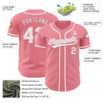 Custom Personalized Baseball Jersey - Medium Pink and White with Name & Number Personalized Medium Pink White Authentic Baseball