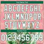 Custom Name Number Tropical Hawaii Leaves 3D Pattern Basketball Jersey Medium Pink White Kelly Green Personalized Medium