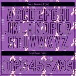 Custom Pink Ribbon Breast Cancer T-Shirt with Team Name and Number - Personalized Medium Purple Black Performance Tee Personalized