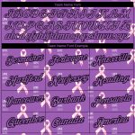 Custom Pink Ribbon Breast Cancer T-Shirt with Team Name and Number - Personalized Medium Purple Black Performance Tee Personalized