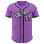 Custom Name and Number Personalized Medium Purple Black-Gray Authentic Baseball Jersey Personalized Medium Purple Black-Gray