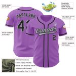 Custom Name and Number Personalized Medium Purple Black-Gray Authentic Baseball Jersey Personalized Medium Purple Black-Gray