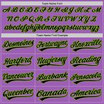 Custom Name Number Personalized Baseball Jersey Medium Purple Black Neon Green Personalized Medium Purple Black-Neon Green