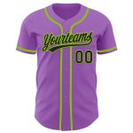 Custom Name Number Personalized Baseball Jersey Medium Purple Black Neon Green Personalized Medium Purple Black-Neon Green