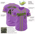 Custom Name Number Personalized Baseball Jersey Medium Purple Black Neon Green Personalized Medium Purple Black-Neon Green