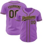 Custom Name Number Baseball Jersey - Medium Purple Black Old Gold Authentic Team Jersey Personalized Medium Purple Black-Old