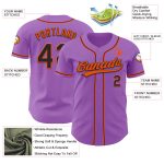 Custom Personalized Baseball Jersey with Name and Number - Medium Purple Black-Orange Authentic Team Gear Personalized Medium