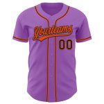 Custom Personalized Baseball Jersey with Name and Number - Medium Purple Black-Orange Authentic Team Gear Personalized Medium
