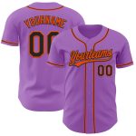Custom Personalized Baseball Jersey with Name and Number - Medium Purple Black-Orange Authentic Team Gear Personalized Medium