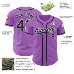 Custom Name and Number Medium Purple and Black-White Authentic Baseball Jersey - Personalized Team Apparel Personalized Medium