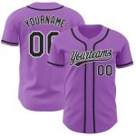 Custom Name and Number Medium Purple and Black-White Authentic Baseball Jersey - Personalized Team Apparel Personalized Medium