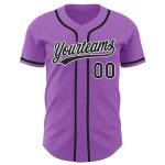 Custom Name and Number Medium Purple and Black-White Authentic Baseball Jersey - Personalized Team Apparel Personalized Medium