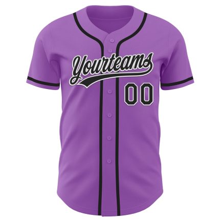 Custom Name and Number Medium Purple and Black-White Authentic Baseball Jersey - Personalized Team Apparel Personalized Medium