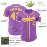 Custom Name and Number Medium Purple Gold-White Authentic Baseball Jersey - Personalized Team Jersey Personalized Medium
