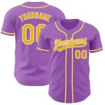 Custom Name and Number Medium Purple Gold-White Authentic Baseball Jersey - Personalized Team Jersey Personalized Medium