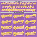 Custom Name and Number Medium Purple Gold-White Authentic Baseball Jersey - Personalized Team Jersey Personalized Medium