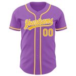 Custom Name and Number Medium Purple Gold-White Authentic Baseball Jersey - Personalized Team Jersey Personalized Medium