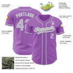 Custom Name and Number Personalized Medium Baseball Jersey - Purple Gray-White Authentic Team Sportswear Personalized Medium