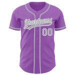 Custom Name and Number Personalized Medium Baseball Jersey - Purple Gray-White Authentic Team Sportswear Personalized Medium
