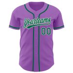 Custom Medium Purple Baseball Jersey with Kelly Green and White - Personalized Team Name & Number Personalized Medium Purple