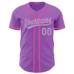 Custom Baseball Jersey with Personalized Team Name & Number in Medium Purple, Light Blue & Pink Personalized Medium Purple