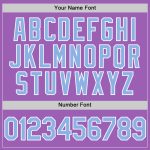 Custom Name and Number Personalized Authentic Baseball Jersey - Medium Purple Light Blue-White Personalized Medium Purple